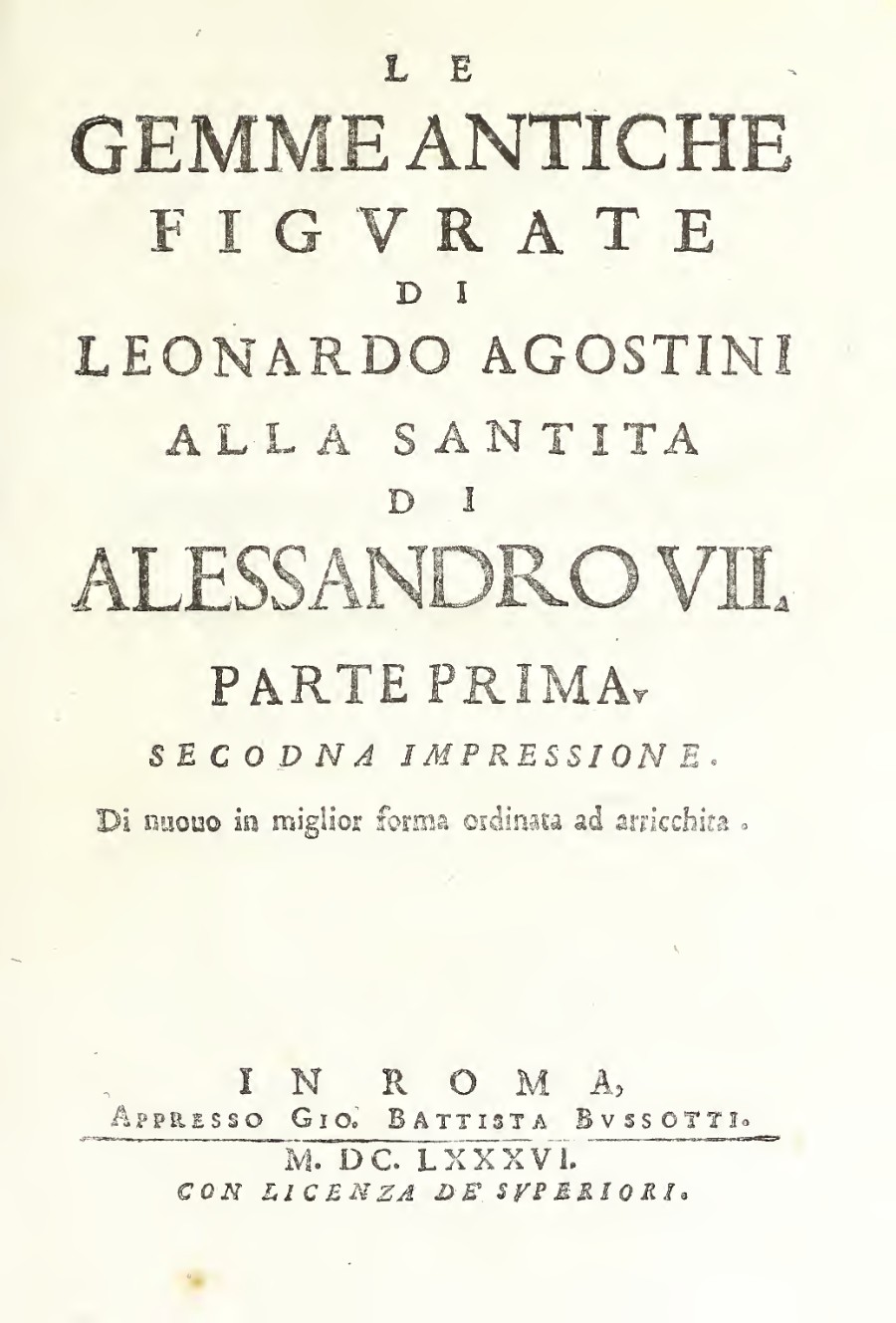 Agostini, Bellori, Le Gemme antiche figurate (1686)
