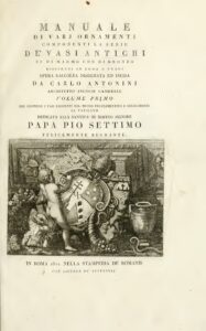 Antonini, Manuale di varj ornamenti componenti la serie de’ vasi antichi (1821)