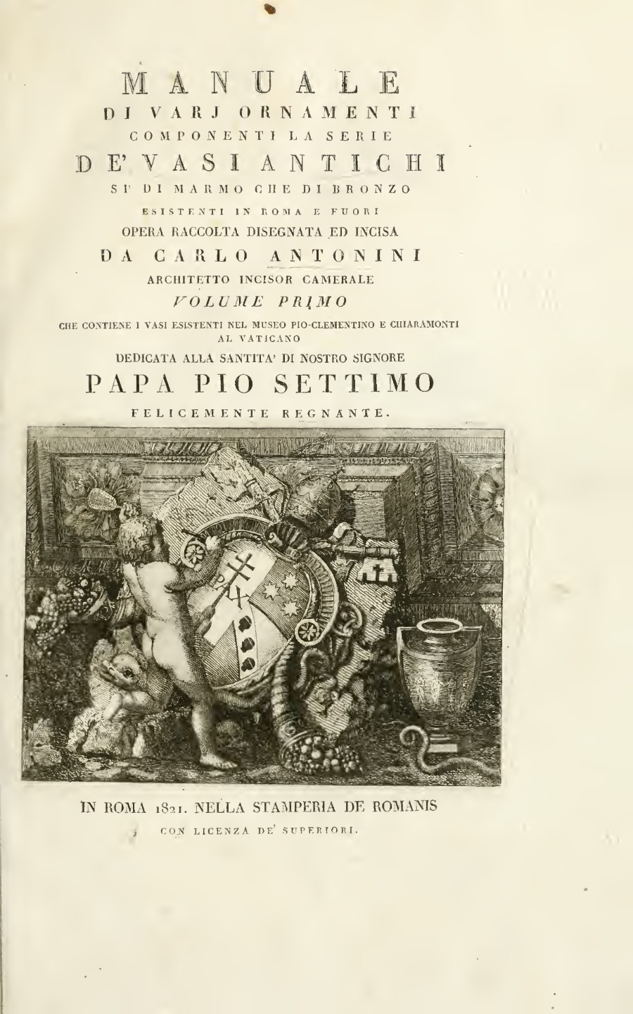 Antonini, Manuale di varj ornamenti componenti la serie de’ vasi antichi (1821)
