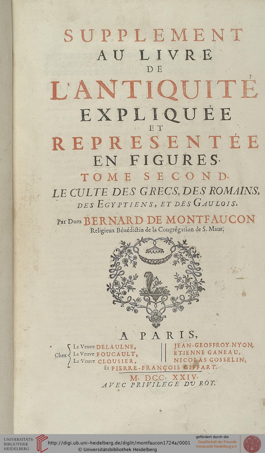 Montfaucon, Supplément au livre de l’antiquité expliquée et representée en figures Vol 2