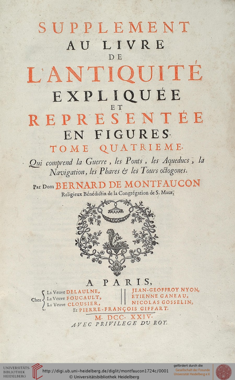 Montfaucon, Supplément au livre de l’antiquité expliquée et representée en figures Vol 4
